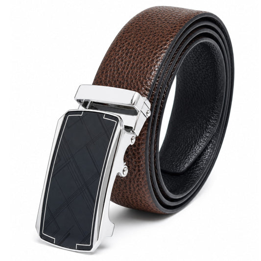 Mens Genuine Leather Belt | 2 in 1 Reversible (Brown & Black) (1 Pc.) - LUXORIC - ORLUX — Leather Belts for Men | THE MEN THING