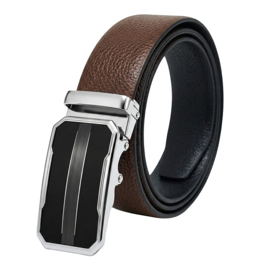 THE MEN THING Leather Belts Mens Genuine Leather Belt | 2 in 1 Reversible (Brown & Black) (1 Pc.) - LUXORIC-OVRIS