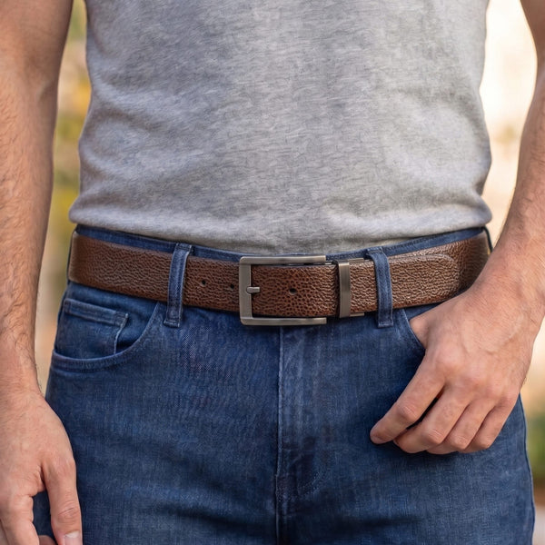 Mens Genuine Leather Belt | 2 in 1 Reversible (Brown & Black) (1 Pc.) - LUXORIC -PIVOT