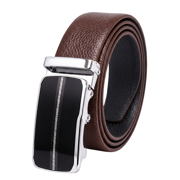 Mens Genuine Leather Belt | 2 in 1 Reversible (Brown & Black) (1 Pc.) - LUXORIC-ROYVIC