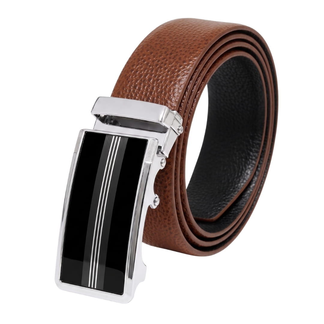 THE MEN THING Leather Belts Mens Genuine Leather Belt | 2 in 1 Reversible (Brown & Black) (1 Pc.) - LUXORIC -TREVION