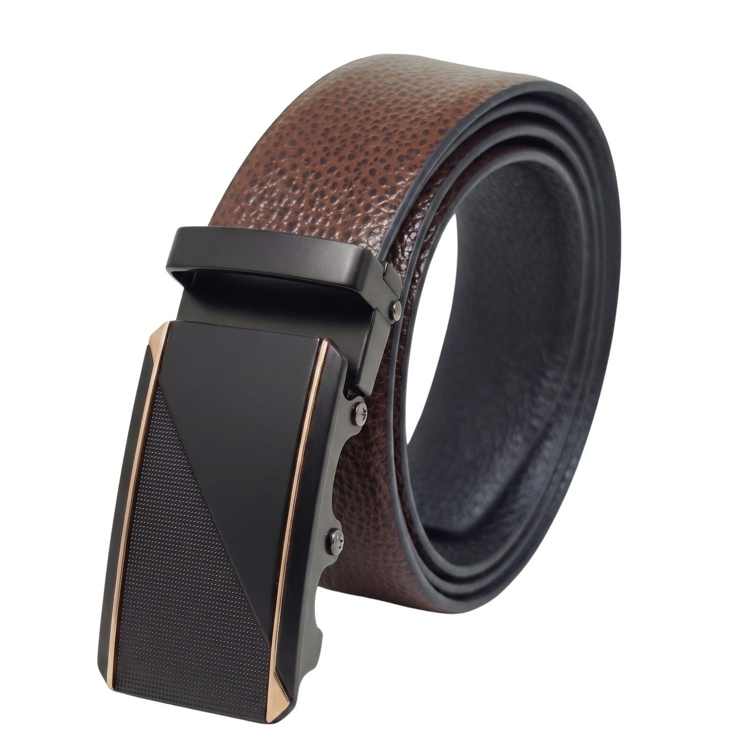 THE MEN THING Leather Belts Mens Genuine Leather Belt | 2 in 1 Reversible (Brown & Black) (1 Pc.) - LUXORIC -TRION