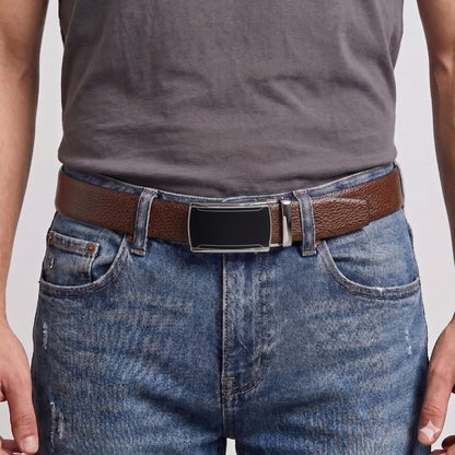 THE MEN THING Leather Belts Mens Genuine Leather Belt | 2 in 1 Reversible (Brown & Black) (1 Pc.) - LUXORIC - VELMIR