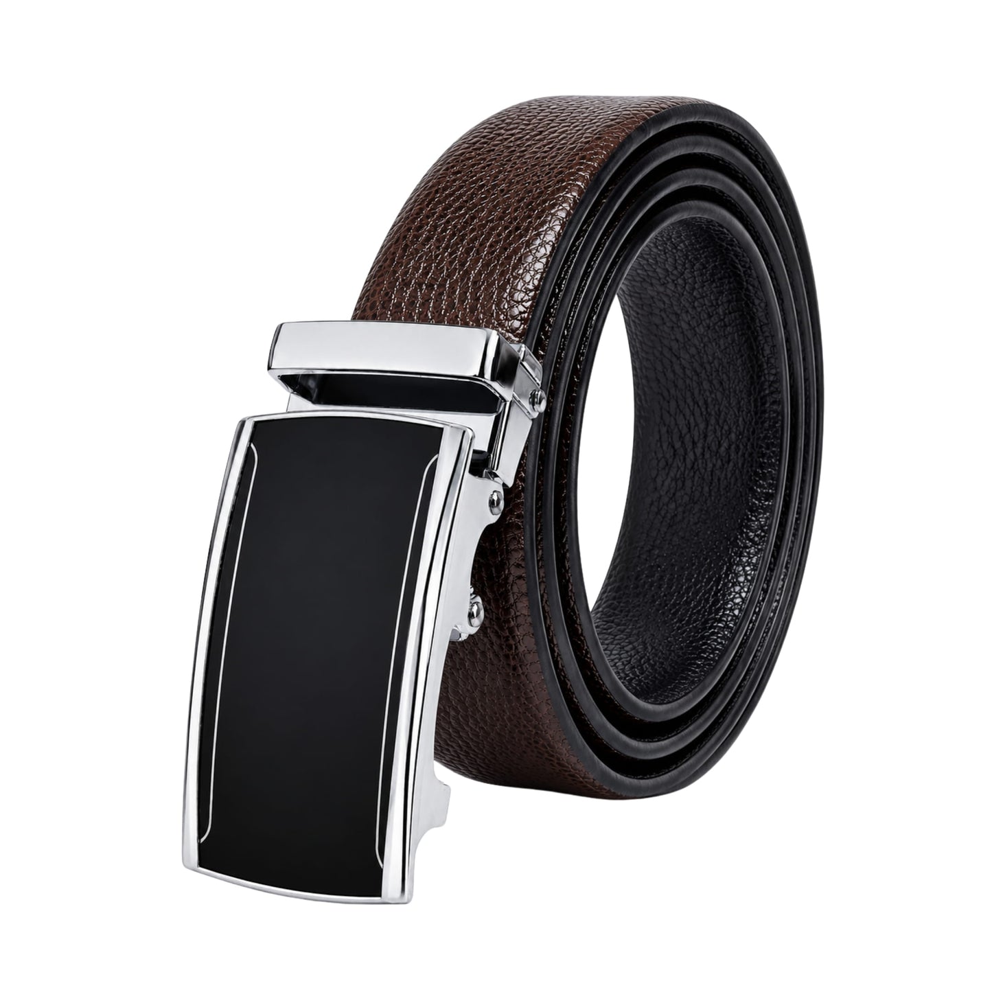 THE MEN THING Leather Belts Mens Genuine Leather Belt | 2 in 1 Reversible (Brown & Black) (1 Pc.) - LUXORIC - VELMIR
