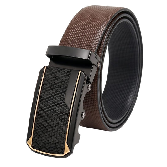 THE MEN THING Leather Belts Mens Genuine Leather Belt | 2 in 1 Reversible (Brown & Black) (1 Pc.) - NEXVIOR