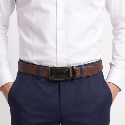 THE MEN THING Leather Belts Mens Genuine Leather Belt | 2 in 1 Reversible (Brown & Black) (1 Pc.) - NEXVIOR