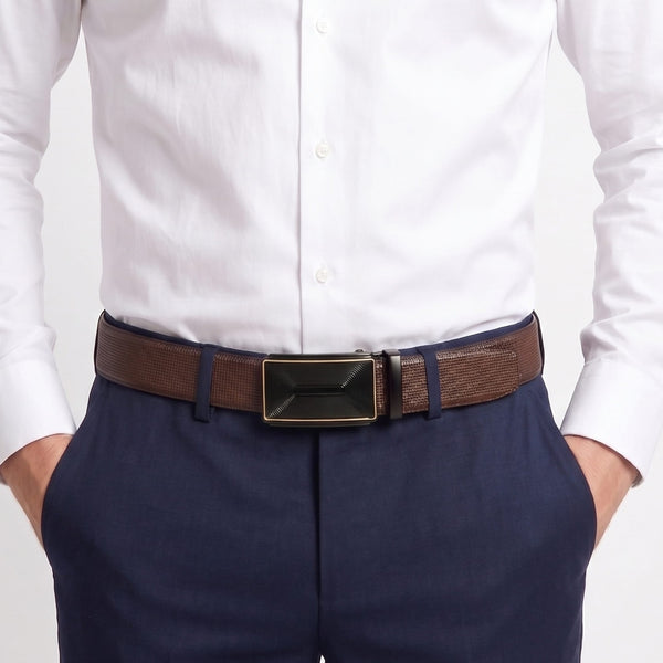 Mens Genuine Leather Belt | 2 in 1 Reversible (Brown & Black) (1 Pc.) - NEXVIOR