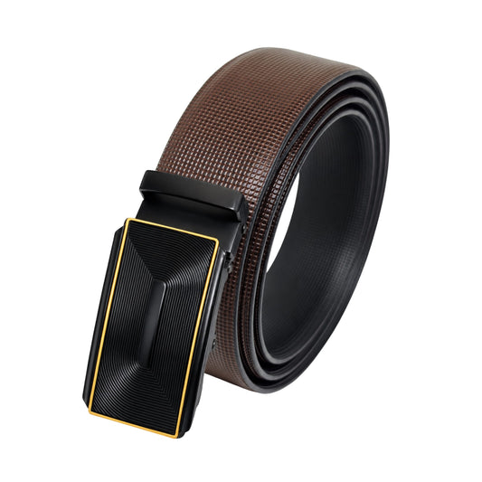 THE MEN THING Leather Belts Mens Genuine Leather Belt | 2 in 1 Reversible (Brown & Black) (1 Pc.) - NEXVIOR