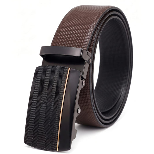 THE MEN THING Leather Belts Mens Genuine Leather Belt | 2 in 1 Reversible (Brown & Black) (1 Pc.) - NEXVIOR
