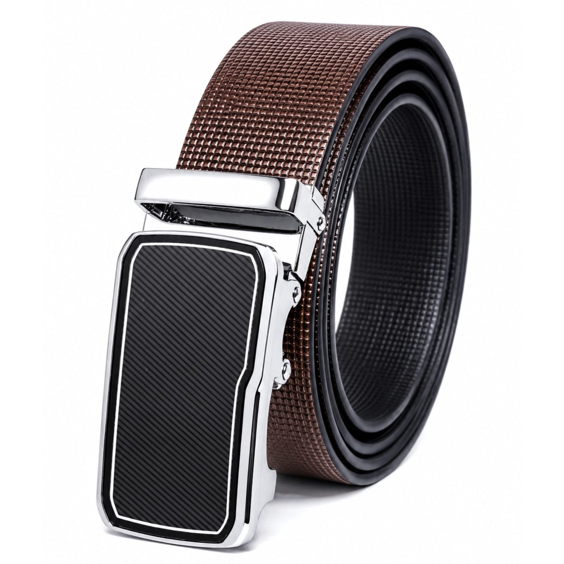THE MEN THING Leather Belts Mens Genuine Leather Belt | 2 in 1 Reversible (Brown & Black) (1 Pc.) - NEXVIOR