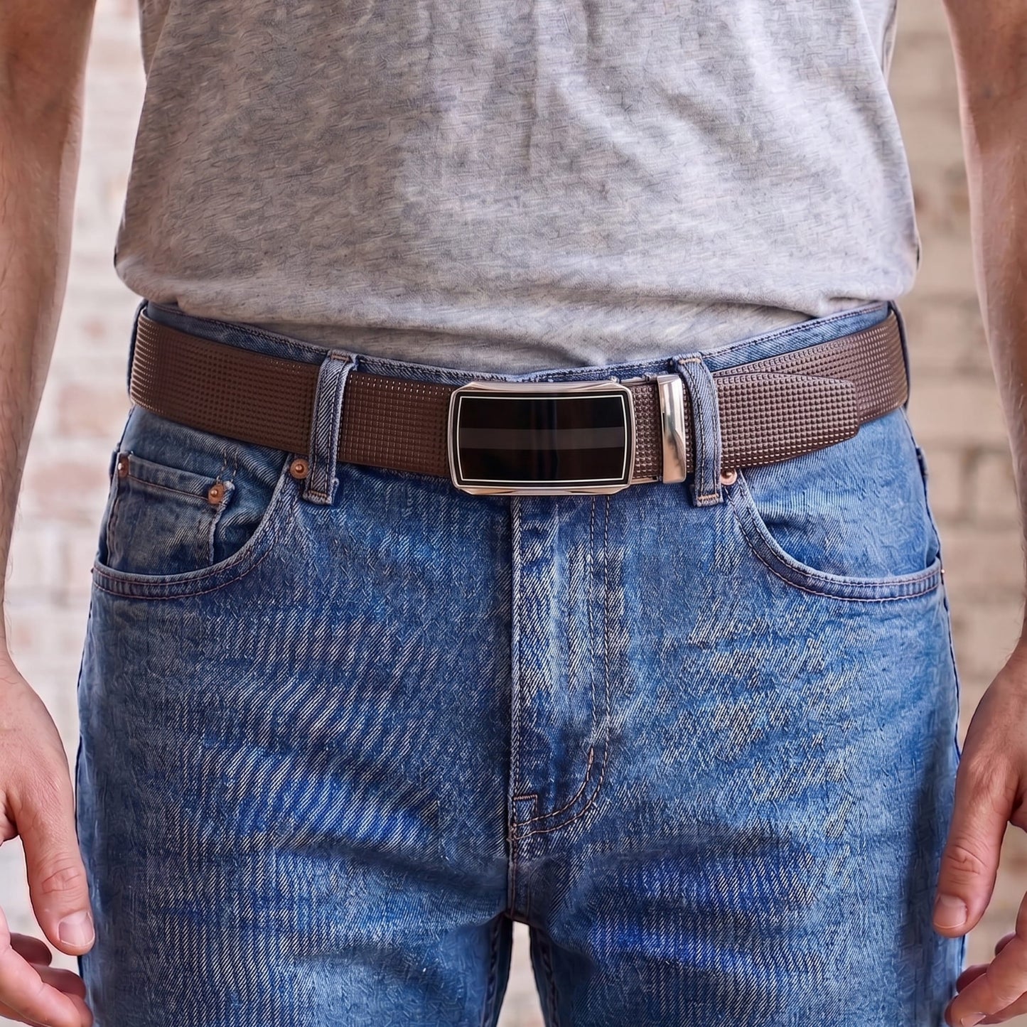 THE MEN THING Leather Belts Mens Genuine Leather Belt | 2 in 1 Reversible (Brown & Black) (1 Pc.) - NEXVIOR - KLYNT
