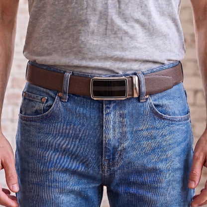 THE MEN THING Leather Belts Mens Genuine Leather Belt | 2 in 1 Reversible (Brown & Black) (1 Pc.) - NEXVIOR - KLYNT