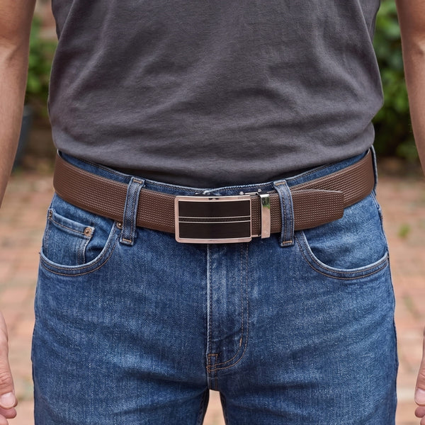 Mens Genuine Leather Belt | 2 in 1 Reversible (Brown & Black) (1 Pc.) - NEXVIOR - KRONIQ