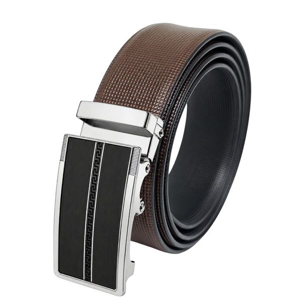 Mens Genuine Leather Belt | 2 in 1 Reversible (Brown & Black) (1 Pc.) - NEXVIOR - KRONIQ