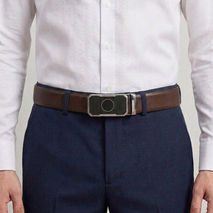 THE MEN THING Leather Belts Mens Genuine Leather Belt | 2 in 1 Reversible (Brown & Black) (1 Pc.) - NEXVIOR - MONTREX