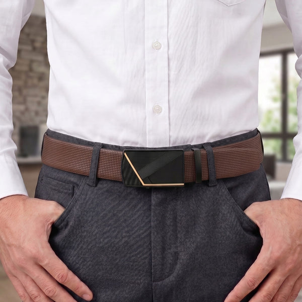 Mens Genuine Leather Belt | 2 in 1 Reversible (Brown & Black) (1 Pc.) - NEXVIOR - NOCTIS