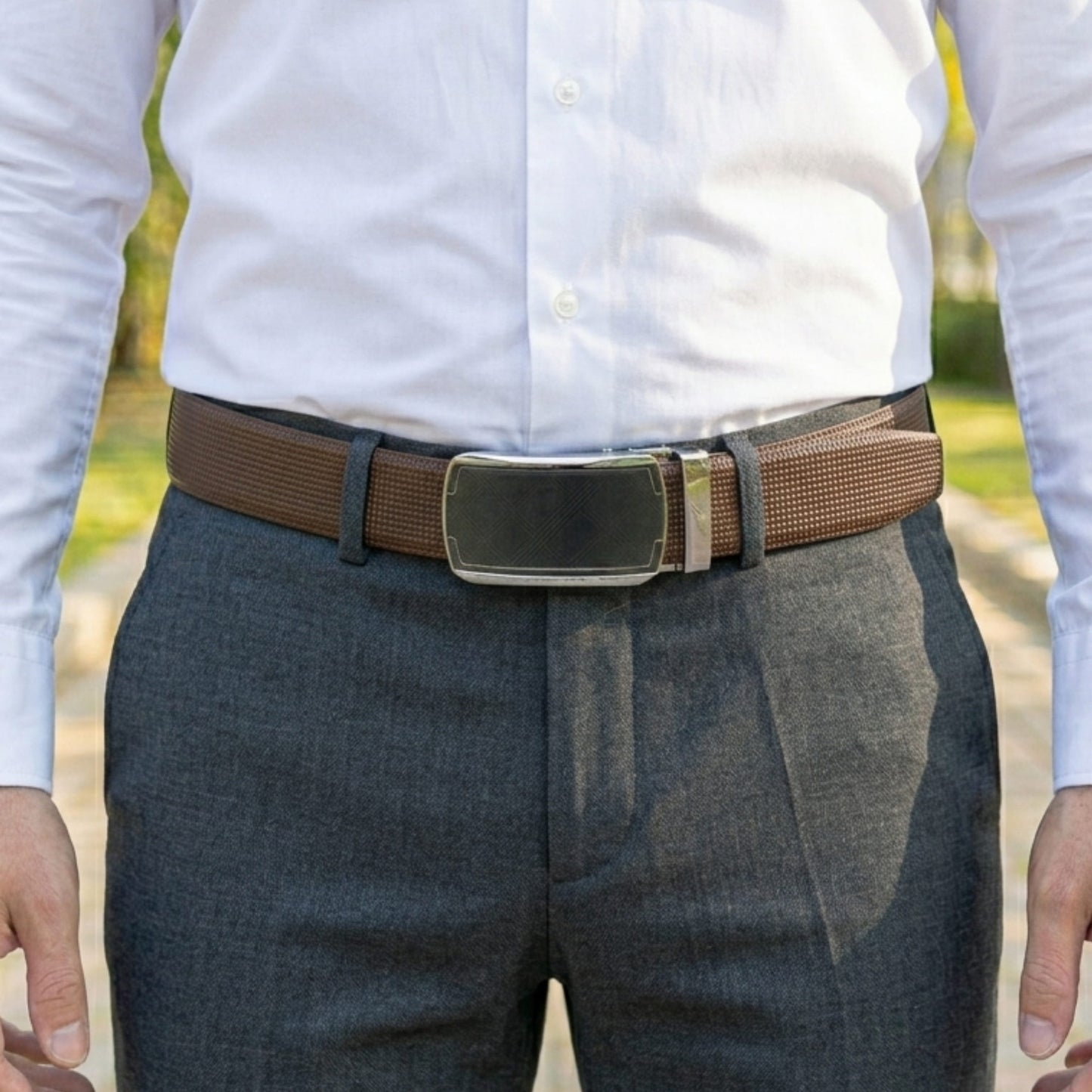 THE MEN THING Leather Belts Mens Genuine Leather Belt | 2 in 1 Reversible (Brown & Black) (1 Pc.) - NEXVIOR - ORLUX