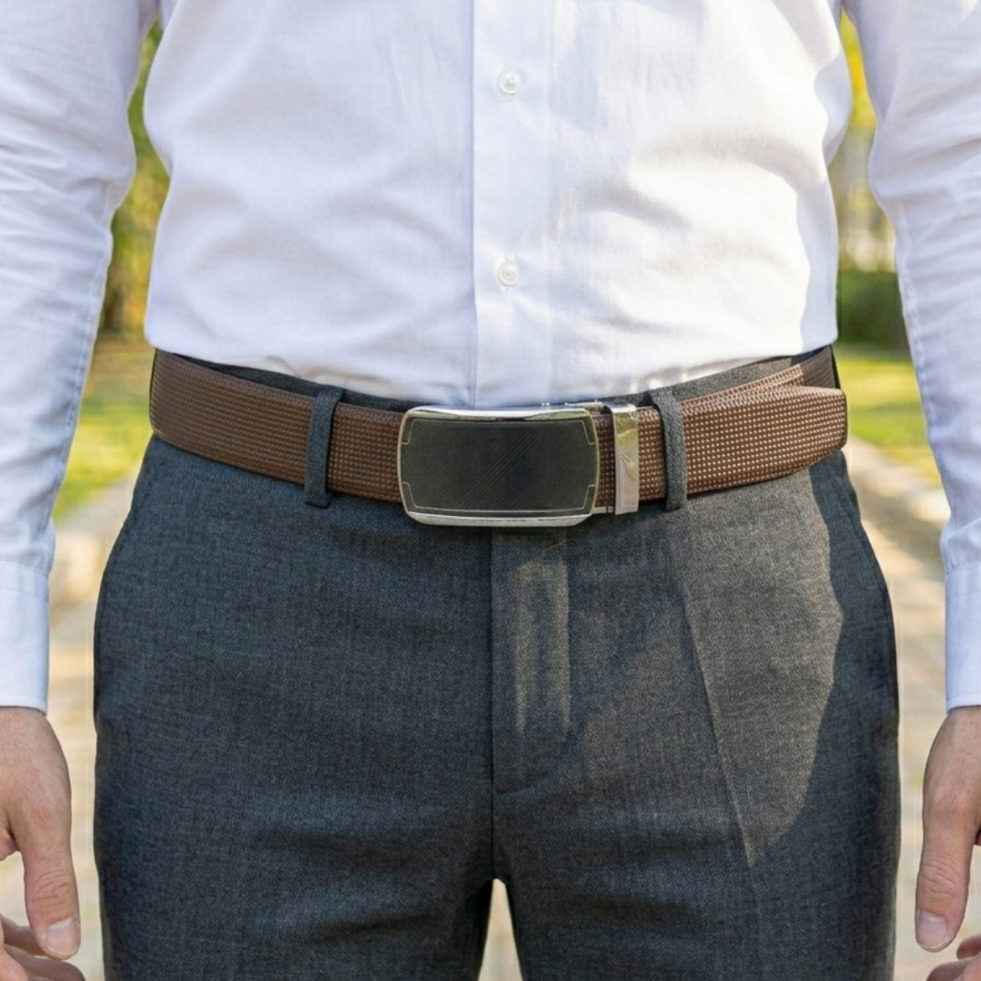 THE MEN THING Leather Belts Mens Genuine Leather Belt | 2 in 1 Reversible (Brown & Black) (1 Pc.) - NEXVIOR - ORLUX
