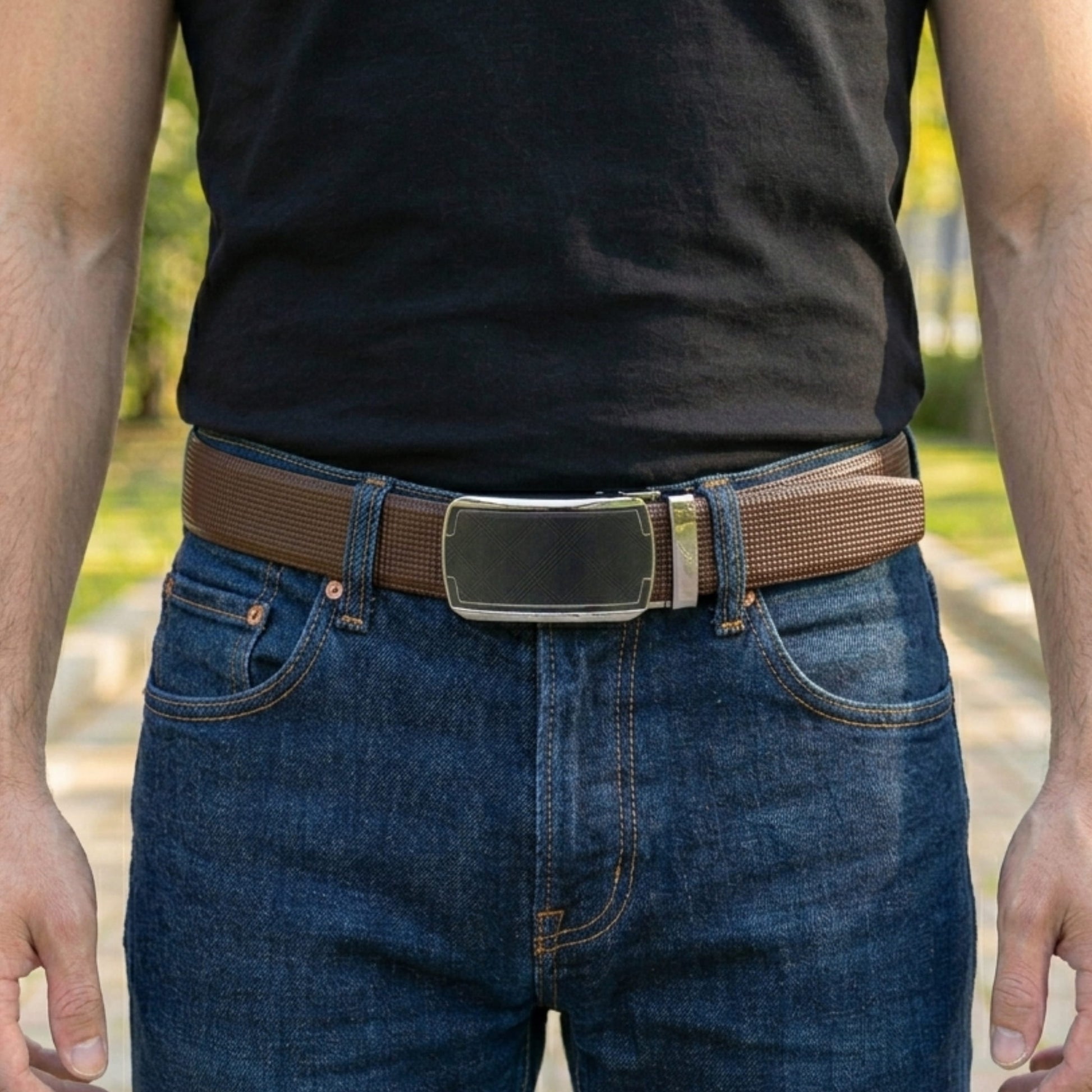 THE MEN THING Leather Belts Mens Genuine Leather Belt | 2 in 1 Reversible (Brown & Black) (1 Pc.) - NEXVIOR - ORLUX