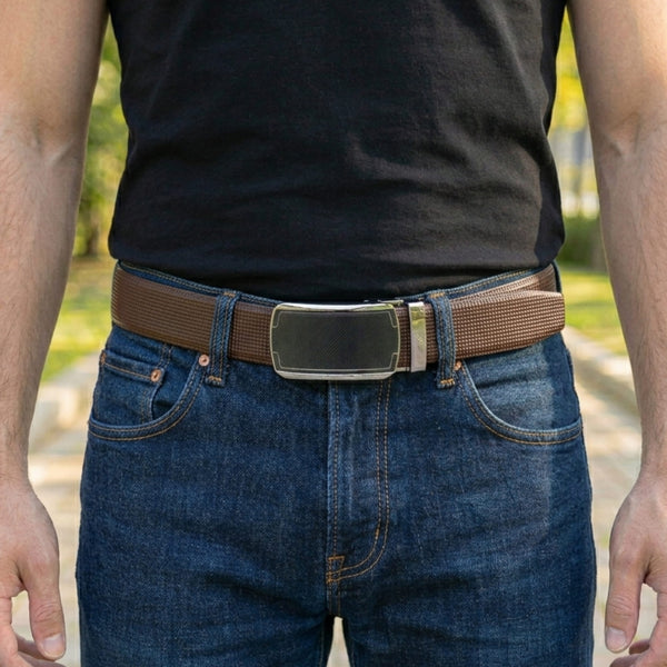 Mens Genuine Leather Belt | 2 in 1 Reversible (Brown & Black) (1 Pc.) - NEXVIOR - ORLUX