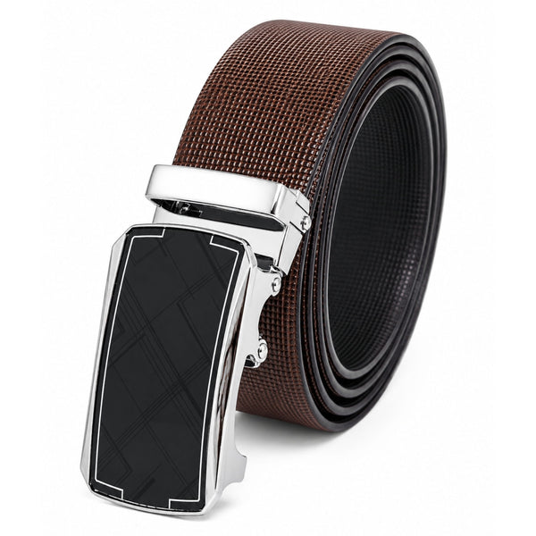 Mens Genuine Leather Belt | 2 in 1 Reversible (Brown & Black) (1 Pc.) - NEXVIOR - ORLUX