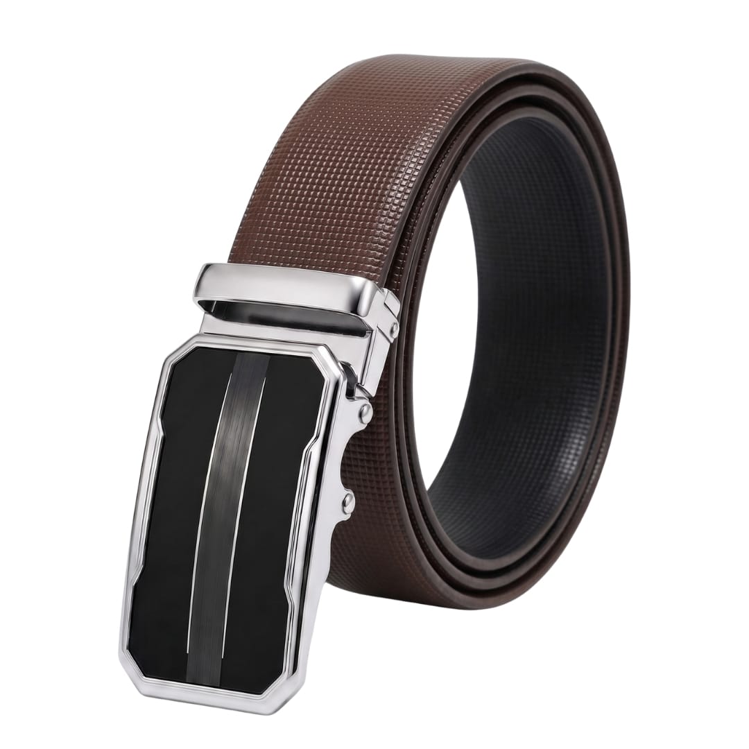 THE MEN THING Leather Belts Mens Genuine Leather Belt | 2 in 1 Reversible (Brown & Black) (1 Pc.) - NEXVIOR-OVRIS