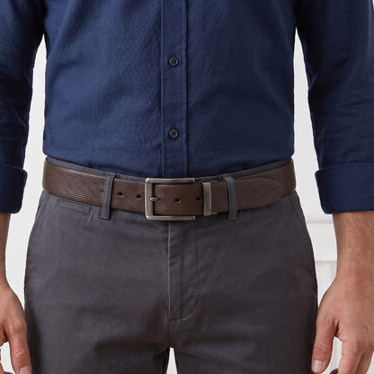THE MEN THING Leather Belts Mens Genuine Leather Belt | 2 in 1 Reversible (Brown & Black) (1 Pc.) - NEXVIOR -PIVOT