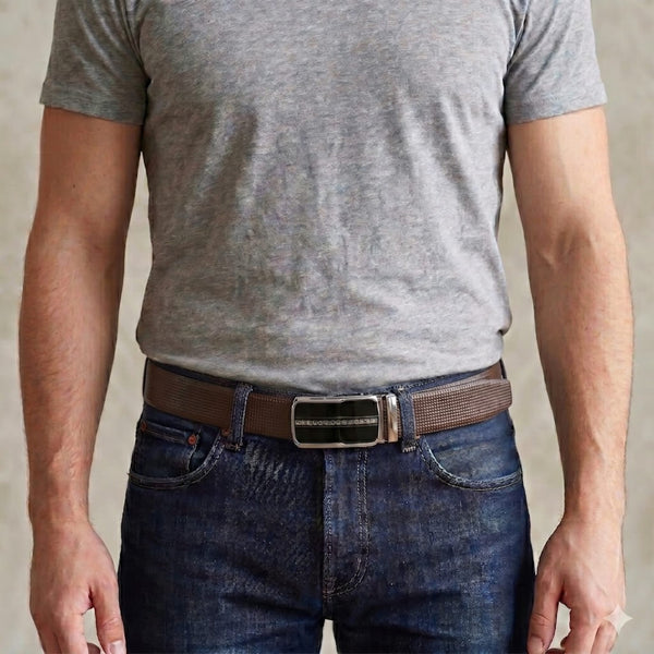 Mens Genuine Leather Belt | 2 in 1 Reversible (Brown & Black) (1 Pc.) - NEXVIOR-ROYVIC