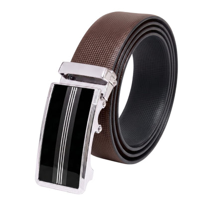 THE MEN THING Leather Belts Mens Genuine Leather Belt | 2 in 1 Reversible (Brown & Black) (1 Pc.) - NEXVIOR - TREVION