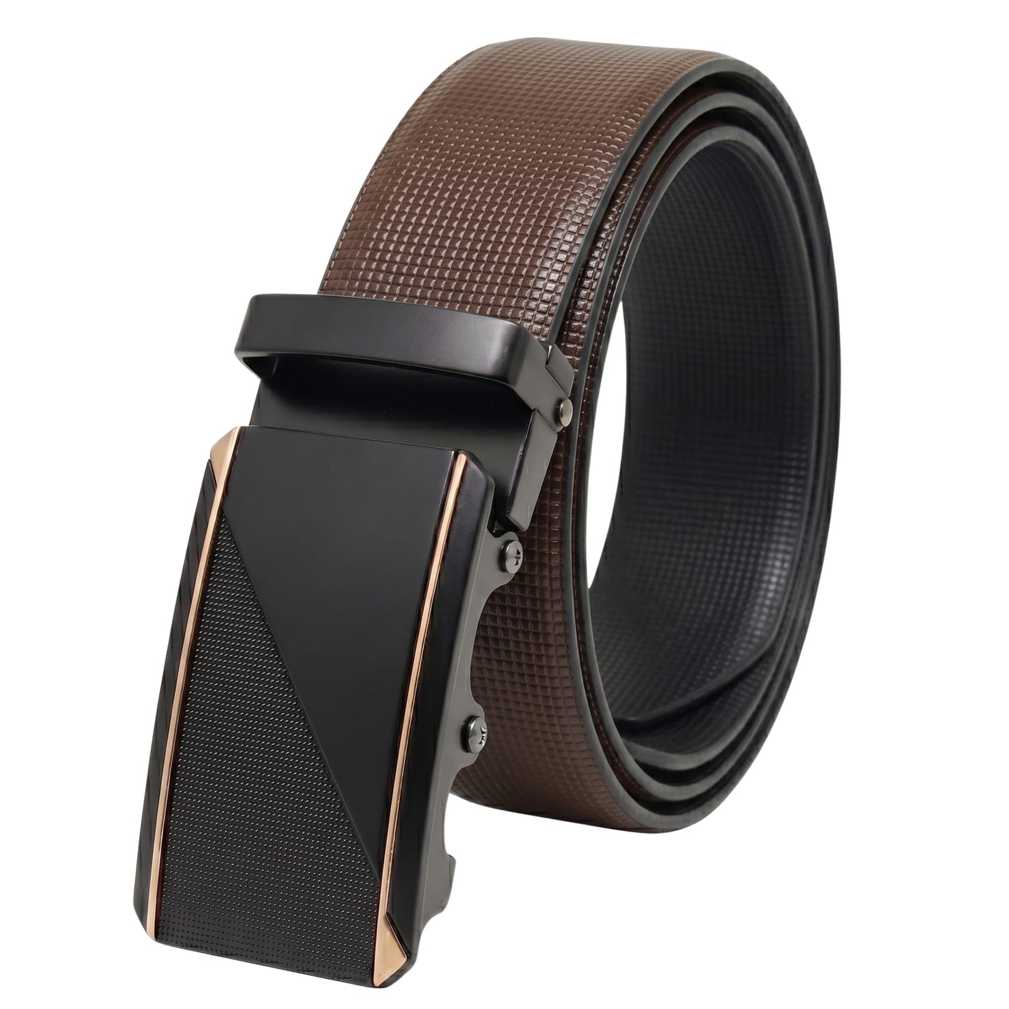 THE MEN THING Leather Belts Mens Genuine Leather Belt | 2 in 1 Reversible (Brown & Black) (1 Pc.) - NEXVIOR -TRION