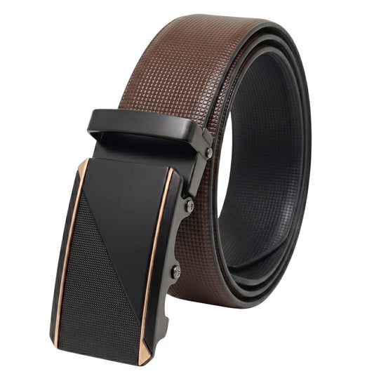 THE MEN THING Leather Belts Mens Genuine Leather Belt | 2 in 1 Reversible (Brown & Black) (1 Pc.) - NEXVIOR -TRION