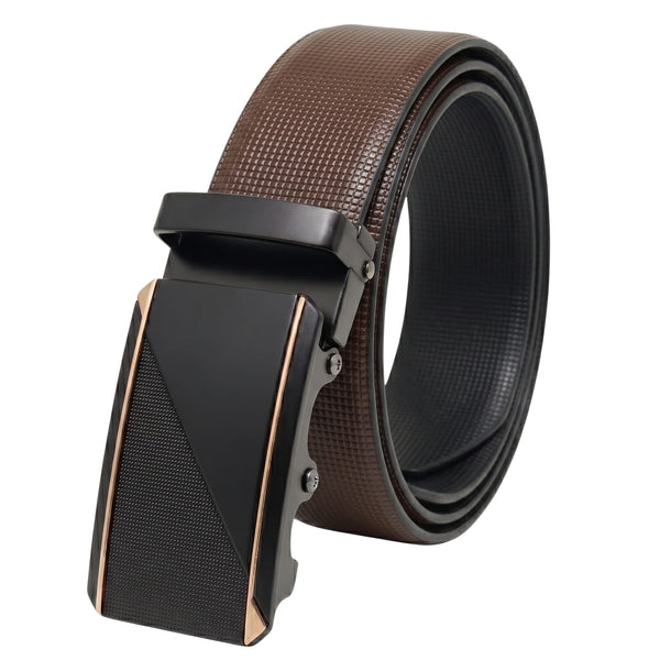 Mens Genuine Leather Belt | 2 in 1 Reversible (Brown & Black) (1 Pc.) - NEXVIOR -TRION