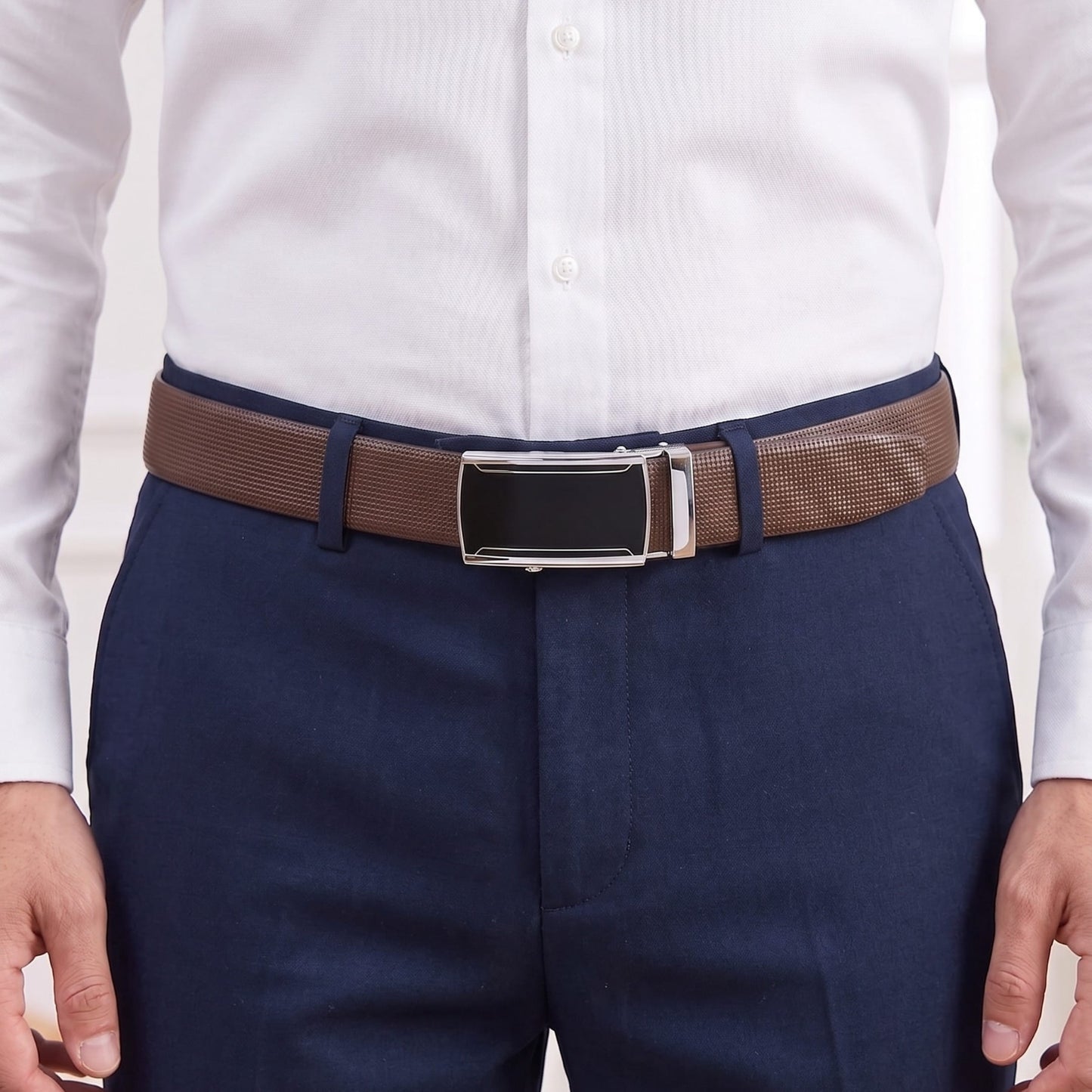 THE MEN THING Leather Belts Mens Genuine Leather Belt | 2 in 1 Reversible (Brown & Black) (1 Pc.) - NEXVIOR - VELMIR