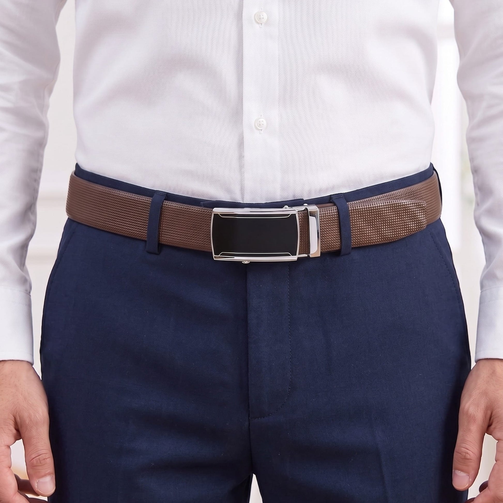 THE MEN THING Leather Belts Mens Genuine Leather Belt | 2 in 1 Reversible (Brown & Black) (1 Pc.) - NEXVIOR - VELMIR