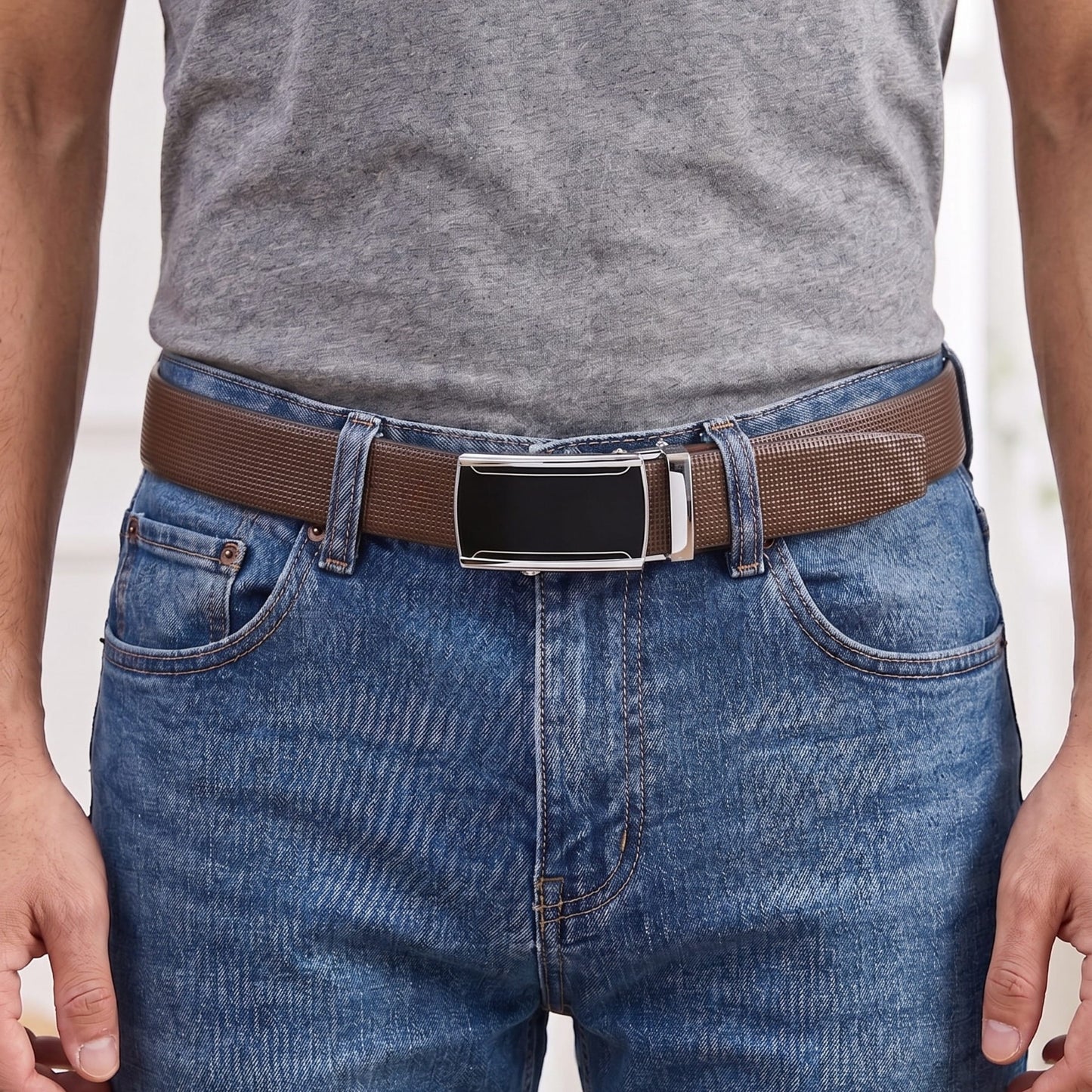 THE MEN THING Leather Belts Mens Genuine Leather Belt | 2 in 1 Reversible (Brown & Black) (1 Pc.) - NEXVIOR - VELMIR