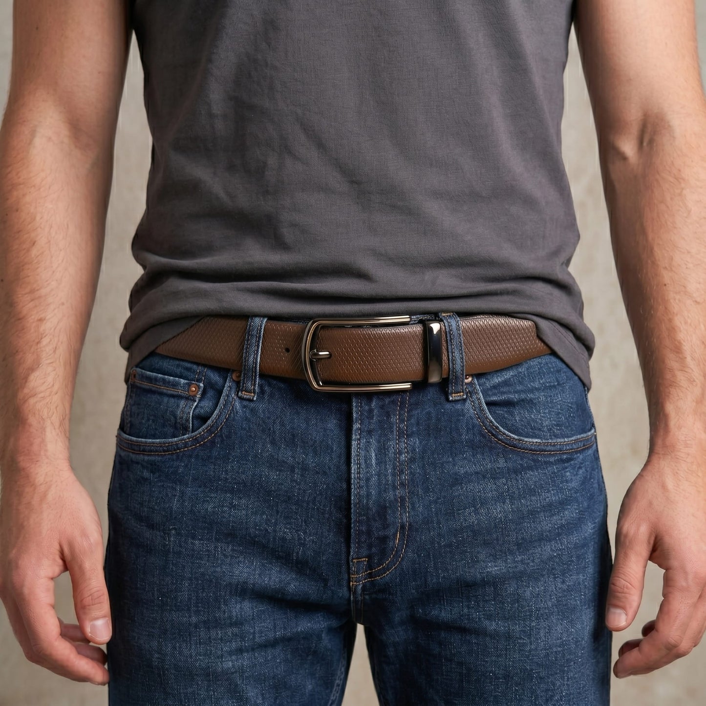 THE MEN THING Leather Belts Mens Genuine Leather Belt | 2 in 1 Reversible (Brown & Black) (1 Pc.) - REXVA