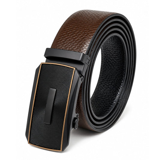 THE MEN THING Leather Belts Mens Genuine Leather Belt | 2 in 1 Reversible (Brown & Black) (1 Pc.) - REXVA