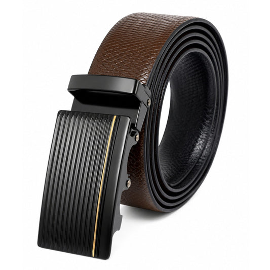 THE MEN THING Leather Belts Mens Genuine Leather Belt | 2 in 1 Reversible (Brown & Black) (1 Pc.) - REXVA