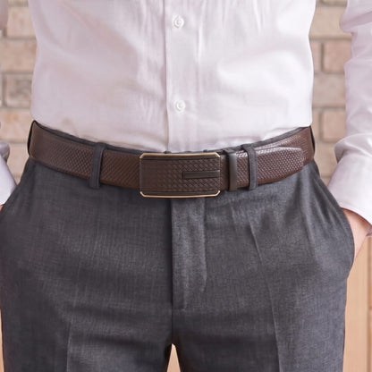 THE MEN THING Leather Belts Mens Genuine Leather Belt | 2 in 1 Reversible (Brown & Black) (1 Pc.) - REXVA