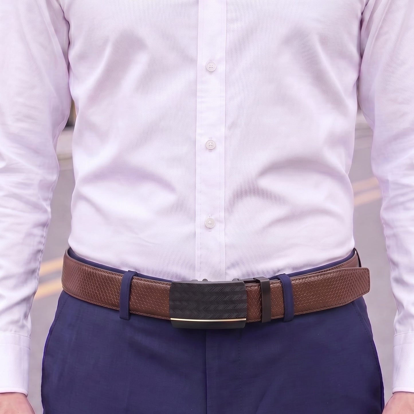 THE MEN THING Leather Belts Mens Genuine Leather Belt | 2 in 1 Reversible (Brown & Black) (1 Pc.) - REXVA