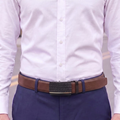 THE MEN THING Leather Belts Mens Genuine Leather Belt | 2 in 1 Reversible (Brown & Black) (1 Pc.) - REXVA