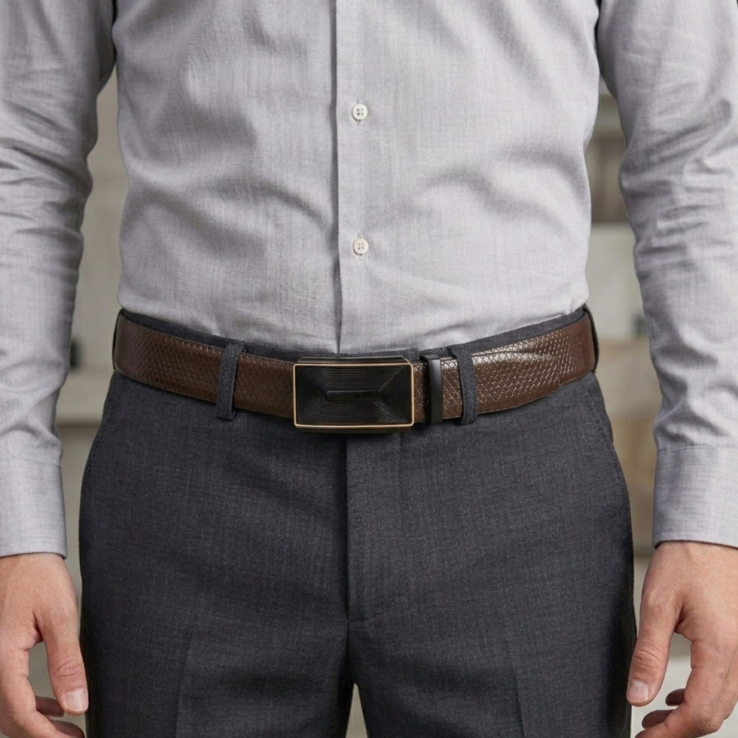 THE MEN THING Leather Belts Mens Genuine Leather Belt | 2 in 1 Reversible (Brown & Black) (1 Pc.) - REXVA