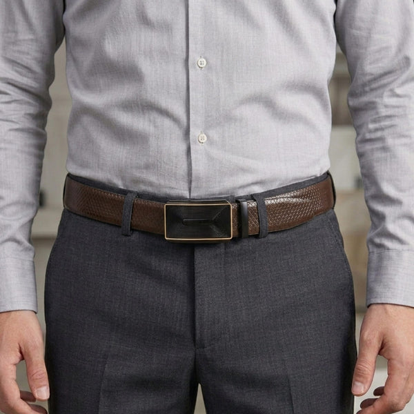Mens Genuine Leather Belt | 2 in 1 Reversible (Brown & Black) (1 Pc.) - REXVA