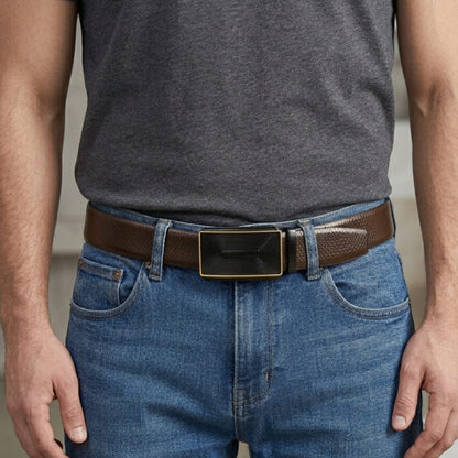 THE MEN THING Leather Belts Mens Genuine Leather Belt | 2 in 1 Reversible (Brown & Black) (1 Pc.) - REXVA