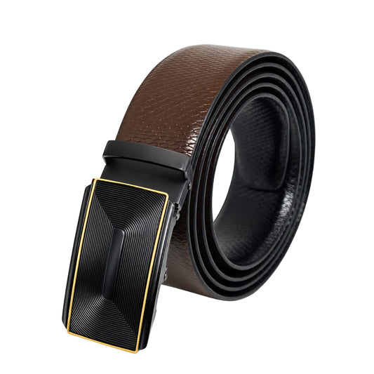 THE MEN THING Leather Belts Mens Genuine Leather Belt | 2 in 1 Reversible (Brown & Black) (1 Pc.) - REXVA
