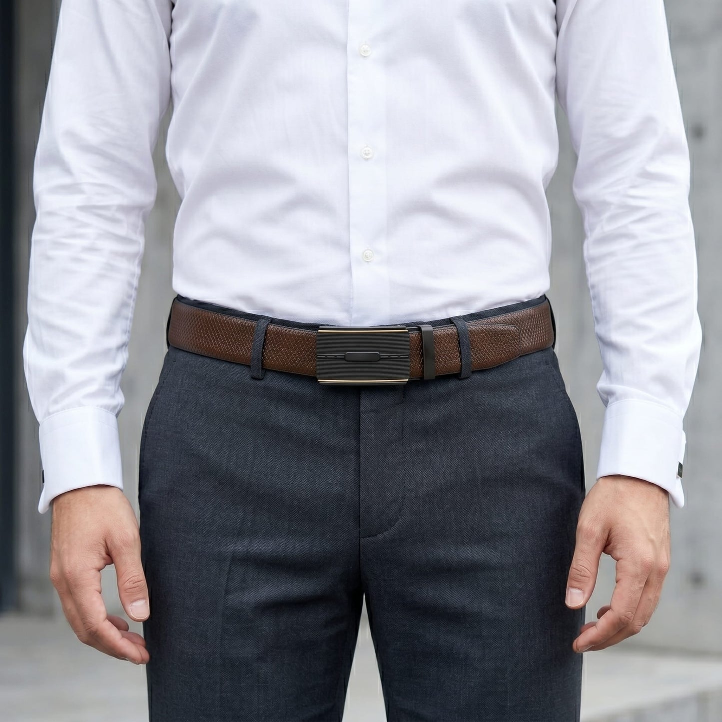 THE MEN THING Leather Belts Mens Genuine Leather Belt | 2 in 1 Reversible (Brown & Black) (1 Pc.) - REXVA