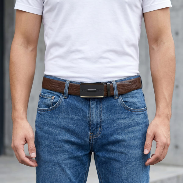Mens Genuine Leather Belt | 2 in 1 Reversible (Brown & Black) (1 Pc.) - REXVA