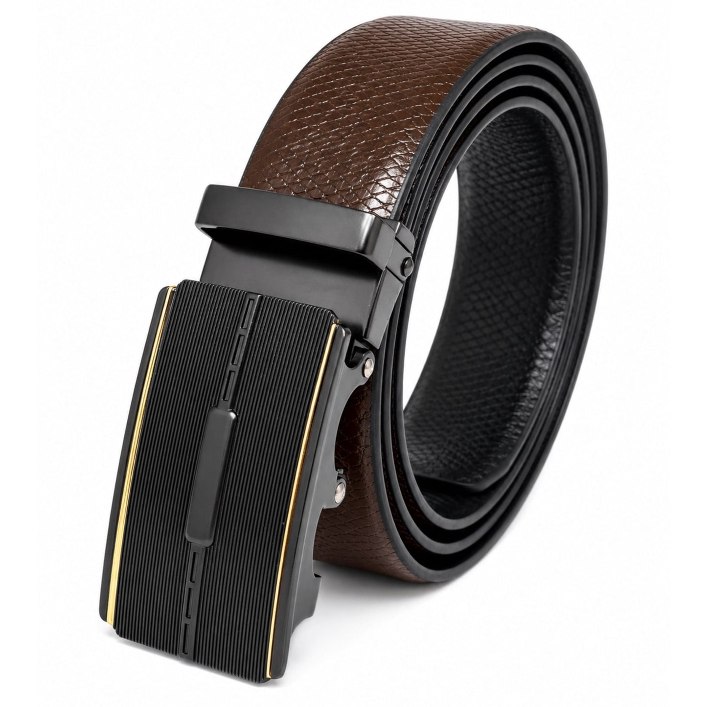 THE MEN THING Leather Belts Mens Genuine Leather Belt | 2 in 1 Reversible (Brown & Black) (1 Pc.) - REXVA