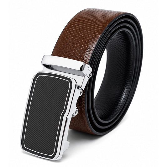 THE MEN THING Leather Belts Mens Genuine Leather Belt | 2 in 1 Reversible (Brown & Black) (1 Pc.) - REXVA