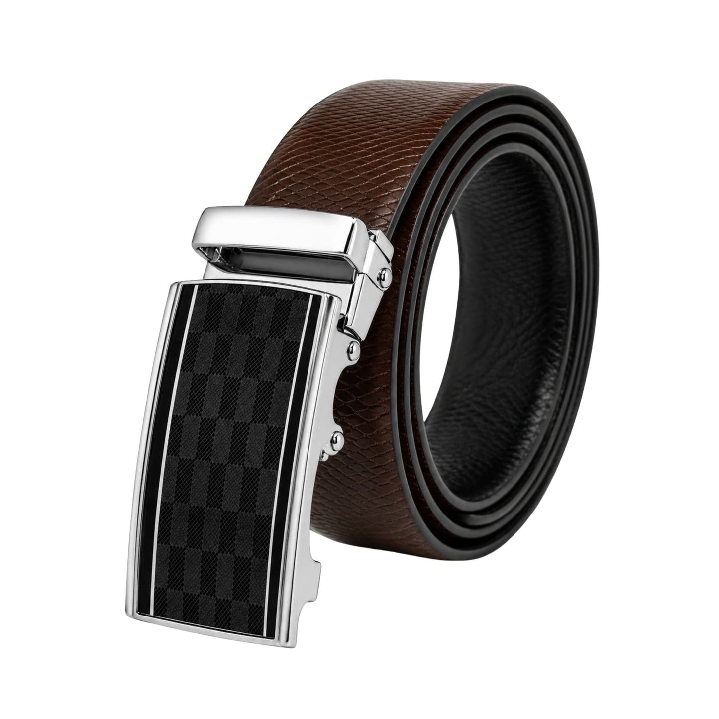 THE MEN THING Leather Belts Mens Genuine Leather Belt | 2 in 1 Reversible (Brown & Black) (1 Pc.) - REXVA-ARKON